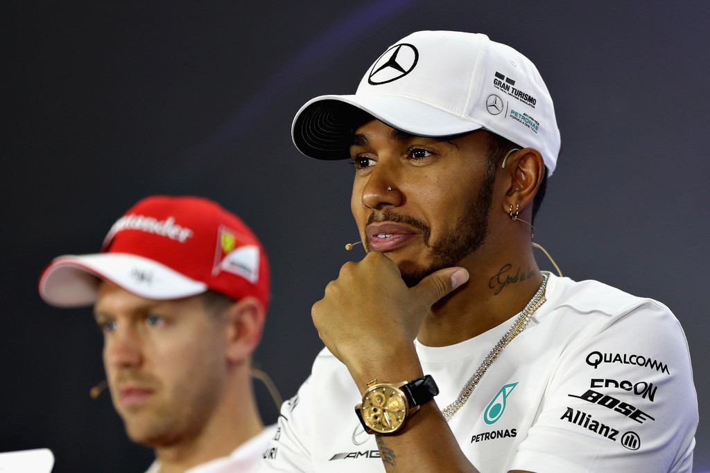 Hamilton y Vettel :  una conferencia amistosa