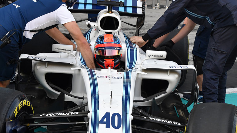 Robert Kubica probando en Abu Dhabi