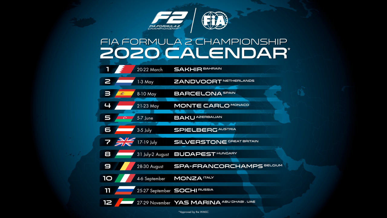 F2 Calendario 2020