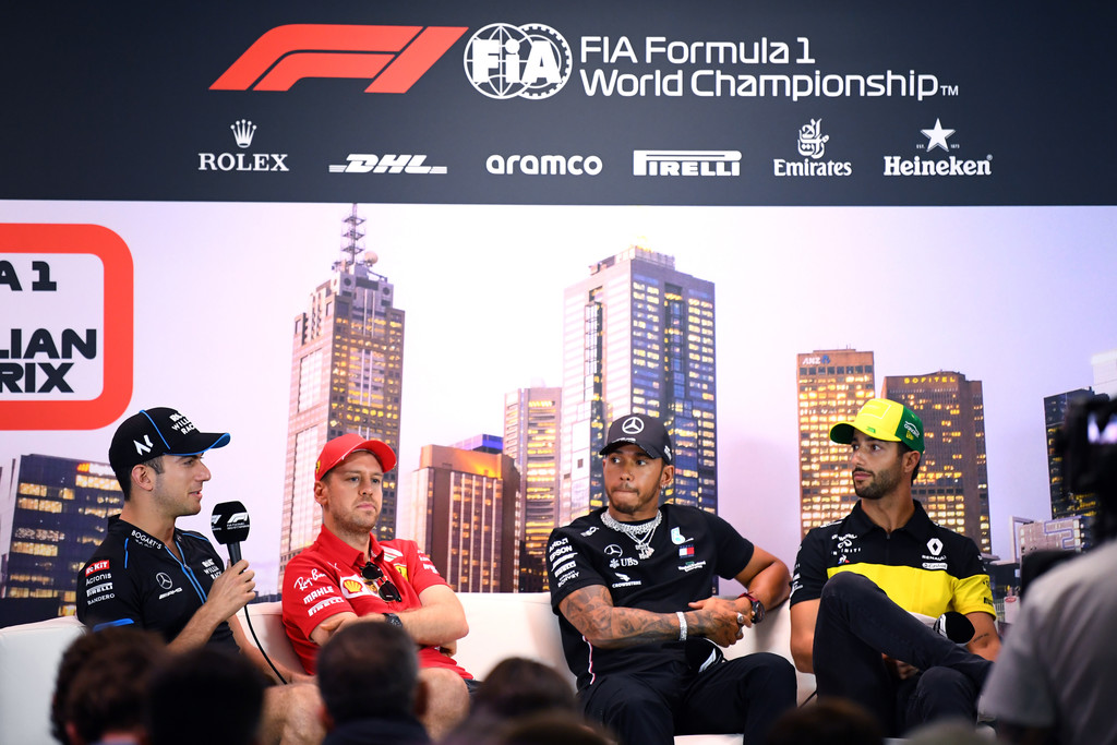 Latifi, Vettel, Hamilton, Ricciardo