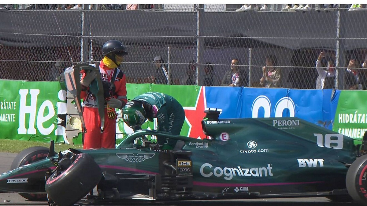 Stroll se accidentó y Vettel quedó a las puertas de Q3