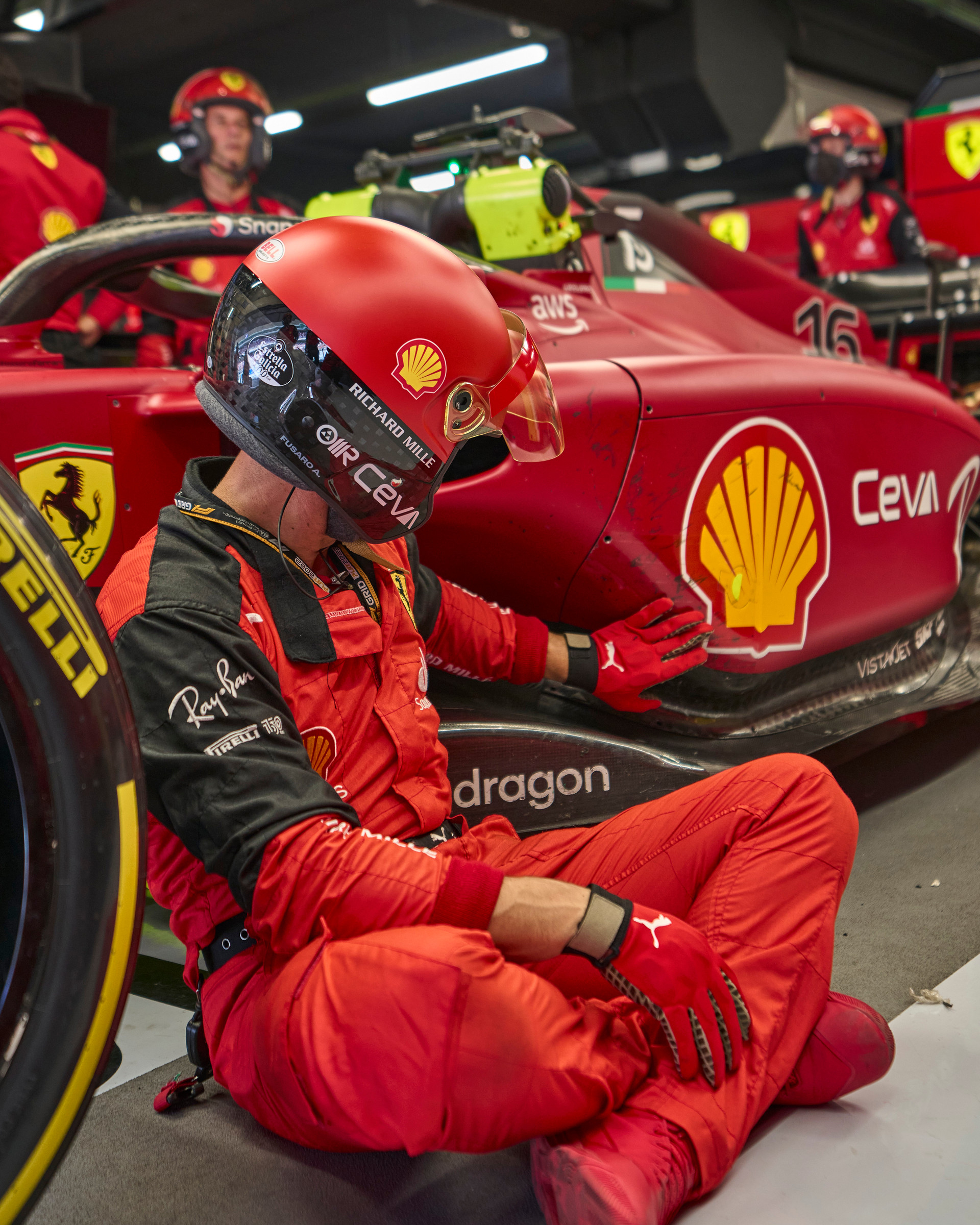 Leclerc mecánico España 2022//Ferrari