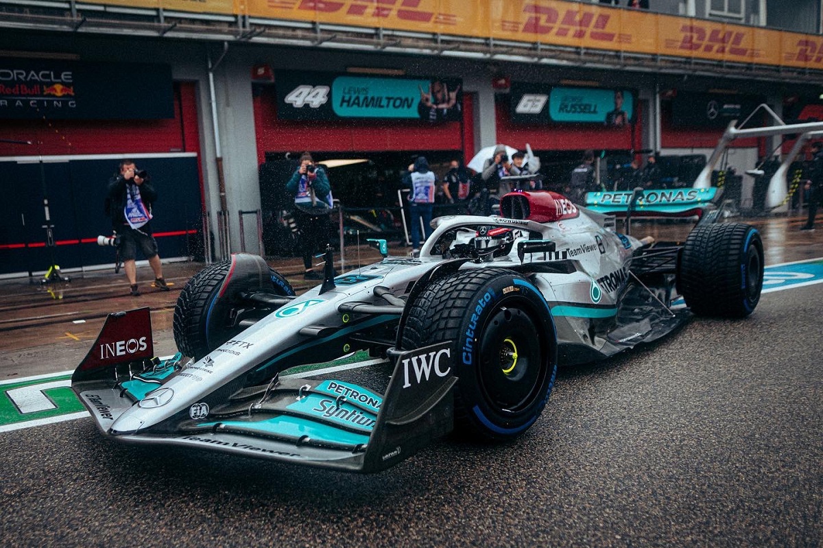 Russell en las prácticas de Imola. (Mercedes-AMG PETRONAS F1 Team)