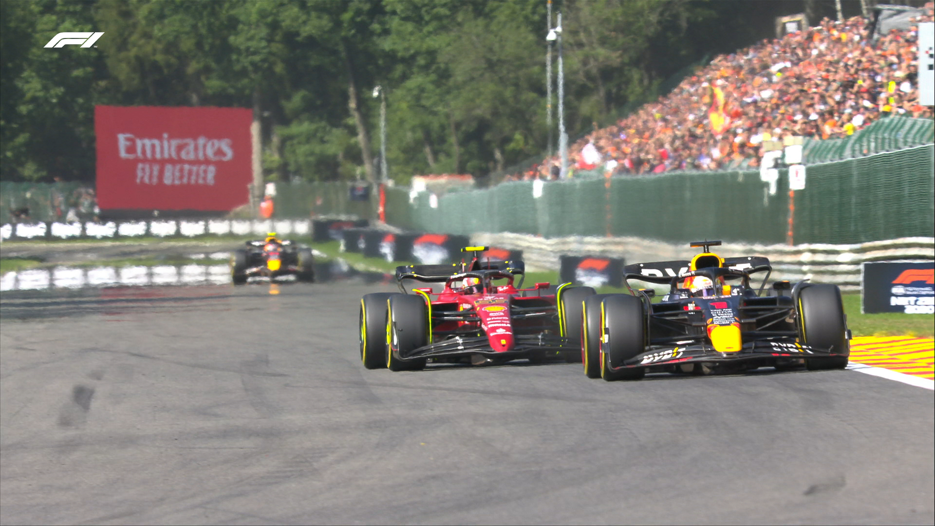 Verstappen Sainz Spa 2022 Carrera//F1TV