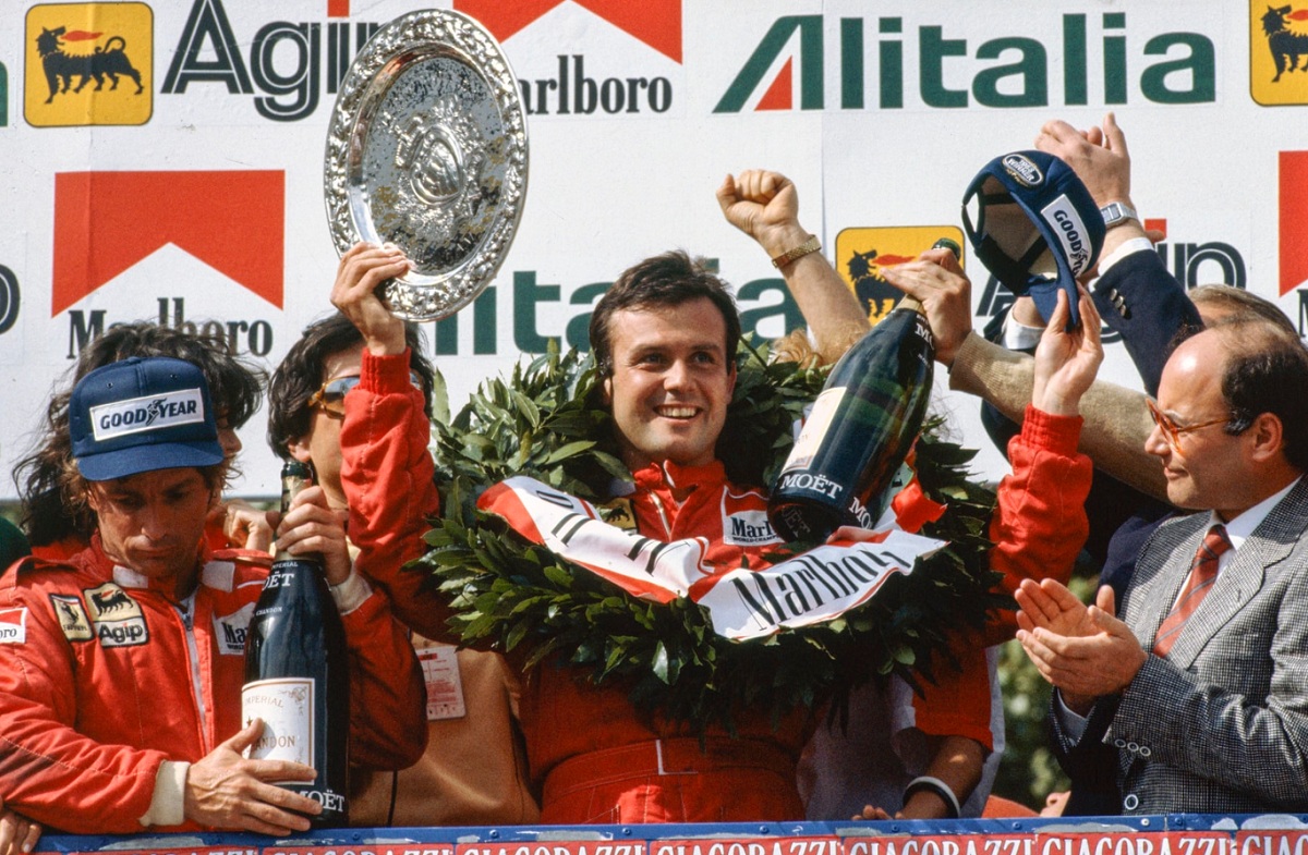 Imola 83. El segundo triunfo, también con Ferrari, en la mejor temporada de su carrera en F1. (Archivo / Motorsport Images)