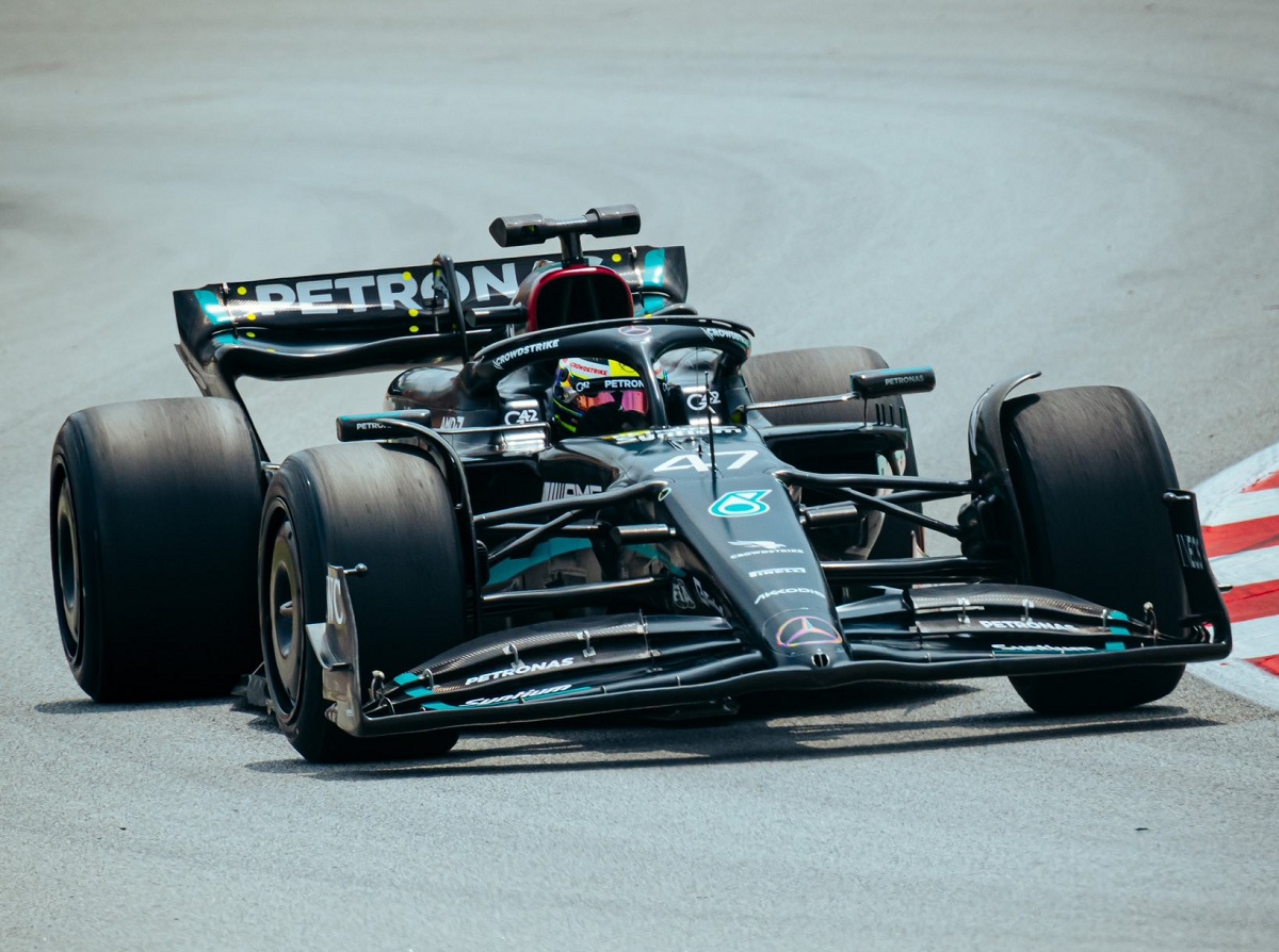 Schumacher en los test de Pirelli que se realizó en junio pasado en Montmeló, su primera experiencia con el Mercedes W14. (Mercedes-AMG PTERONAS F1 Team)
