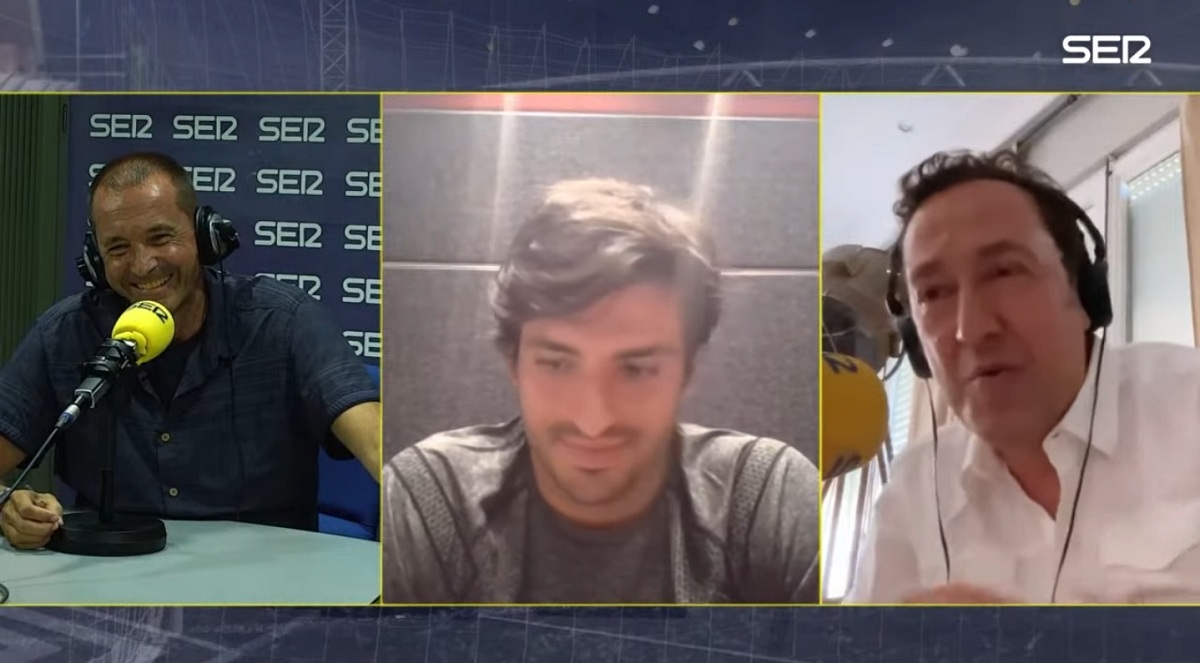 Sainz habló en "El Larguero" de la Cadena SER entrevistado por Manu carreño y Tomás Roncero. (Imagen TV / SER)