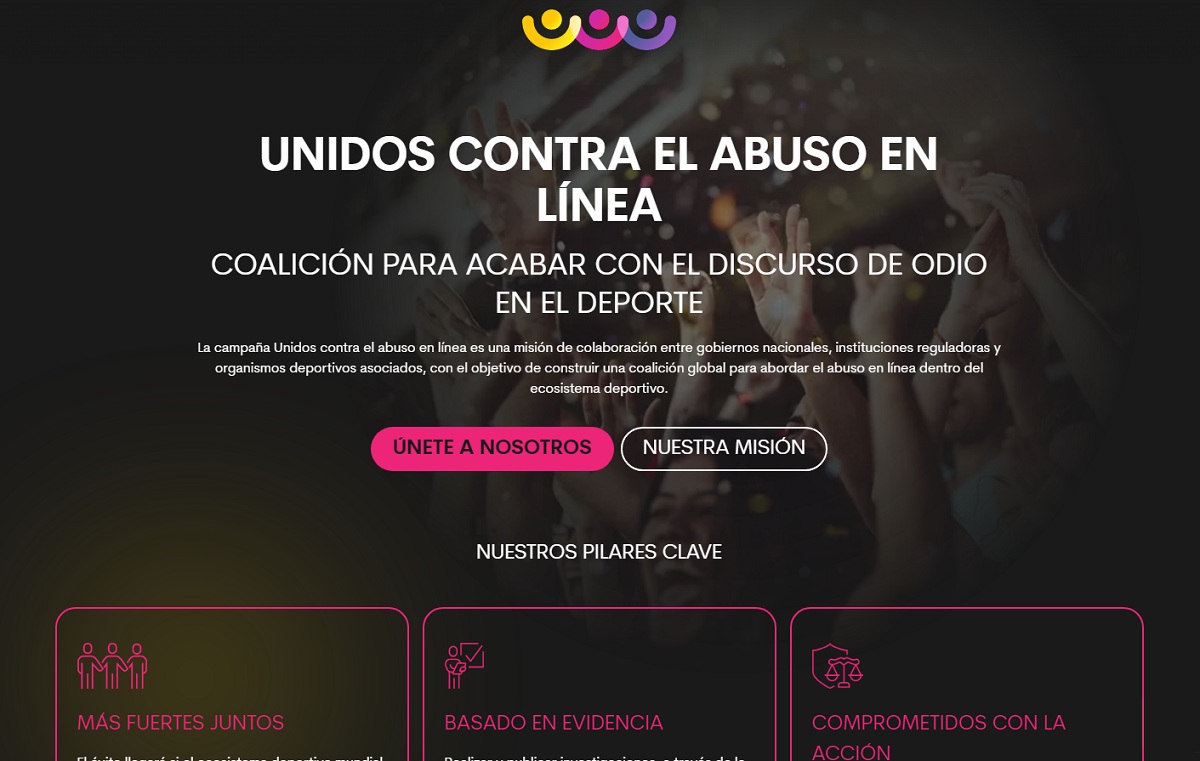 Página prinicpal del sitio United Against Online Abuse.