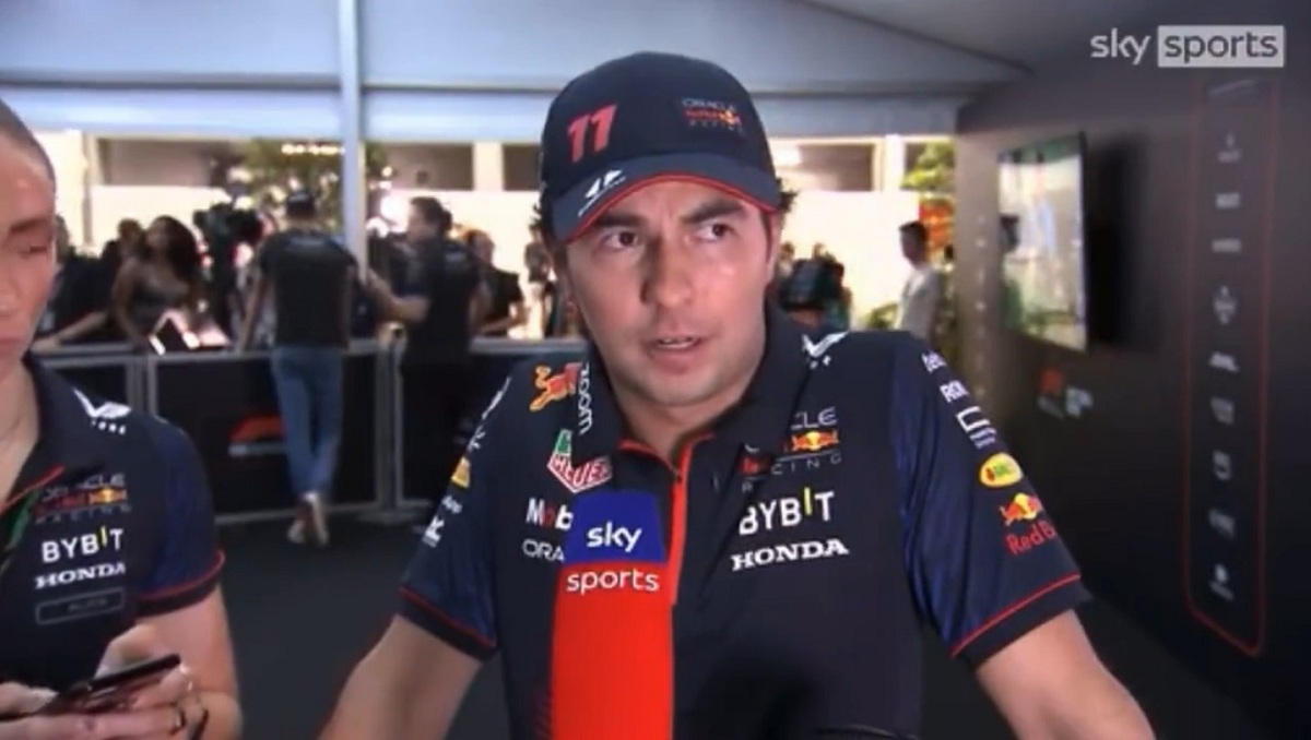 Pérez hablando para la cadena Sky Sports. (Imagen TV / Sky Sports)