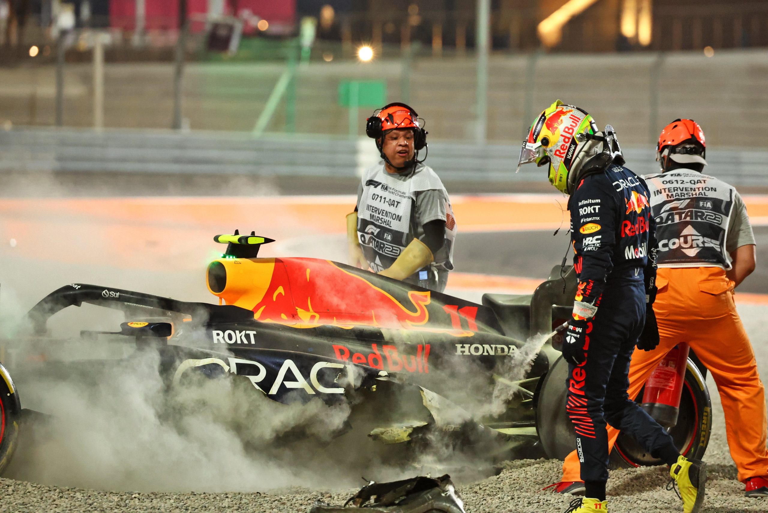 El abandono en la Sprint de Qatar, al ser envestido por Gasly, terminó con sus aspiraciones por el campeonato. (Getty Images)