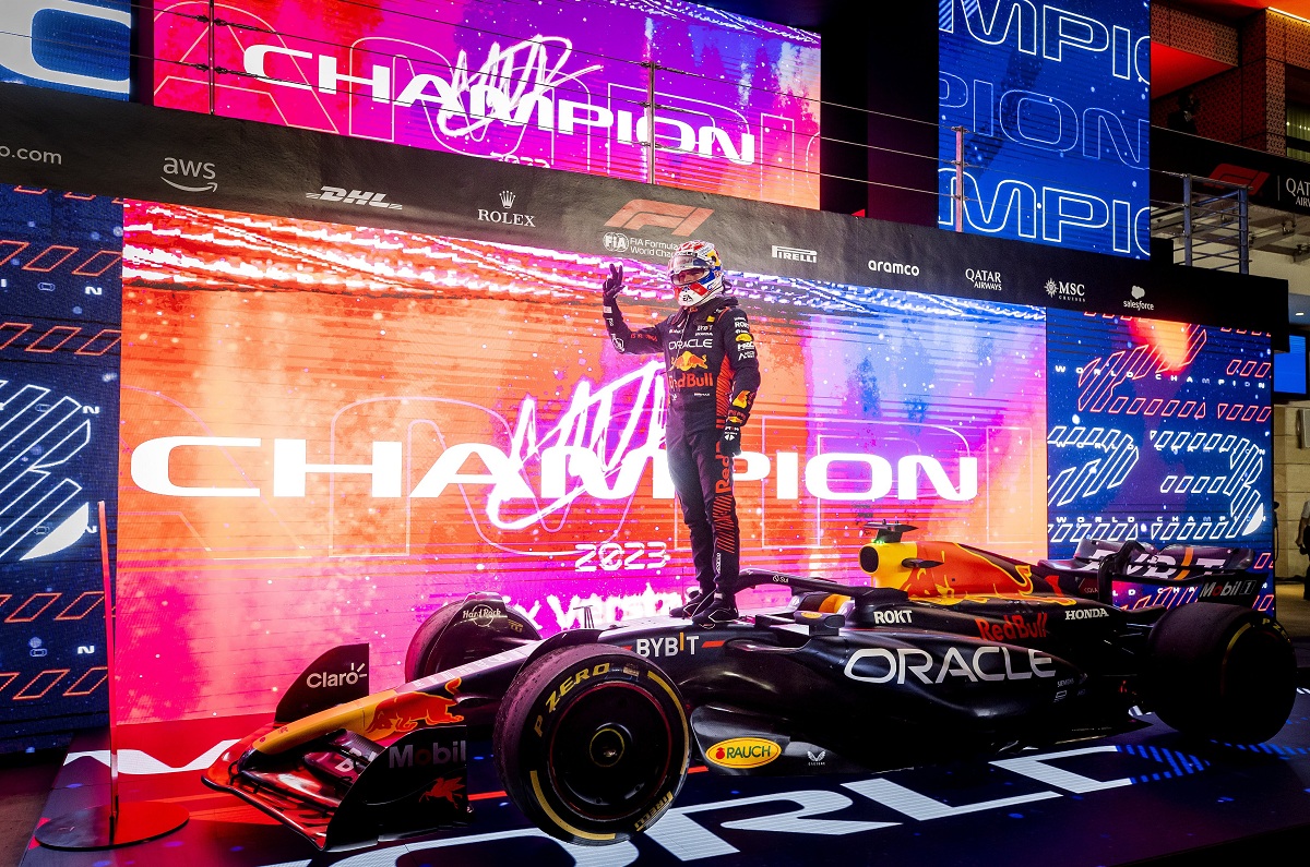 Verstappen celebra la conquista del tercer campeonato. (F1)