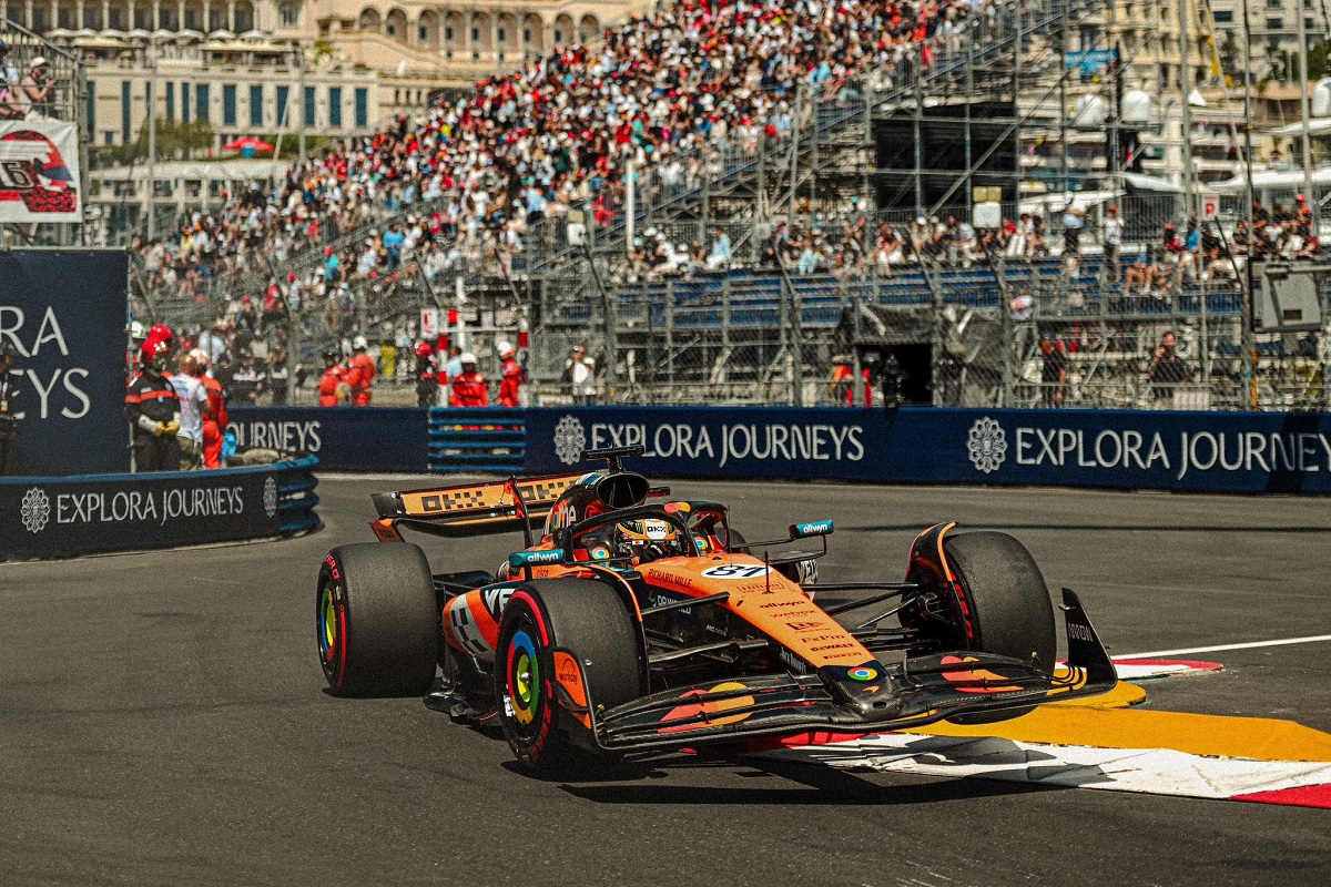 Norris en la salida de la Piscina. (McLaren Racing)