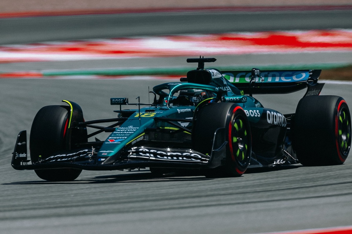 Stroll en la Qualy de España, horas después de clasificar P14 fue retirado por recomendación médica. (Aston Martin)