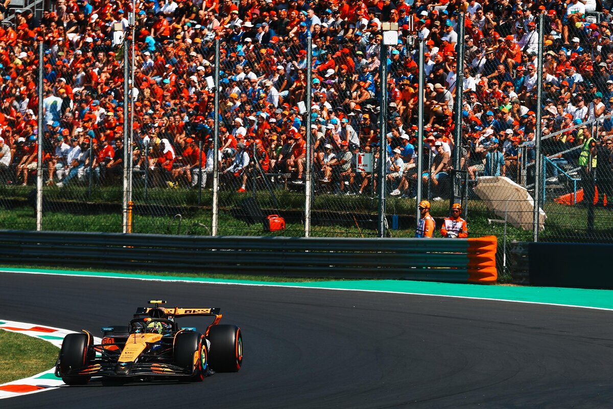 Norris girando en la PL3. (McLaren Racing)