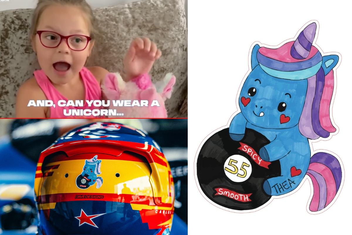 Thema, la niña que le envió el unicornio que Sainz pegó en su casco. (Fanát1cos)