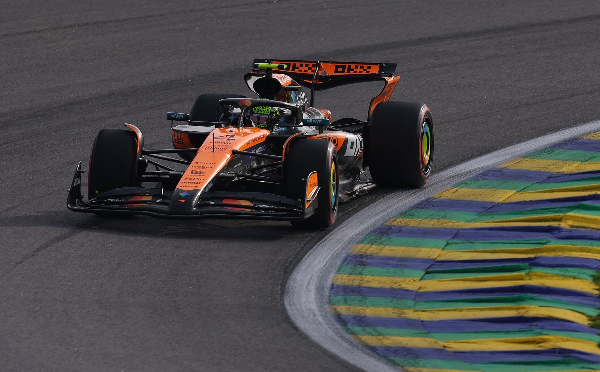 Norris durante la Quali Sprint de este viernes en Interlagos. (Amanda Perobelli / REUTERS)