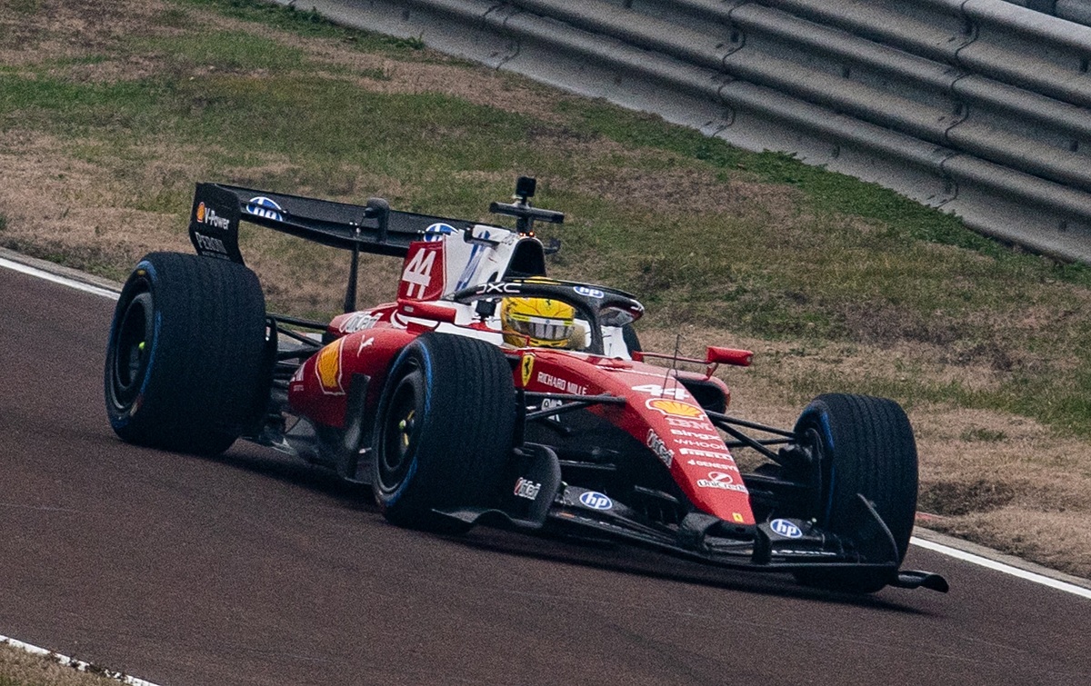 Hamilton hizo los primeros kilómetros del SF-26 en Fiorano. (F1 / FOM)