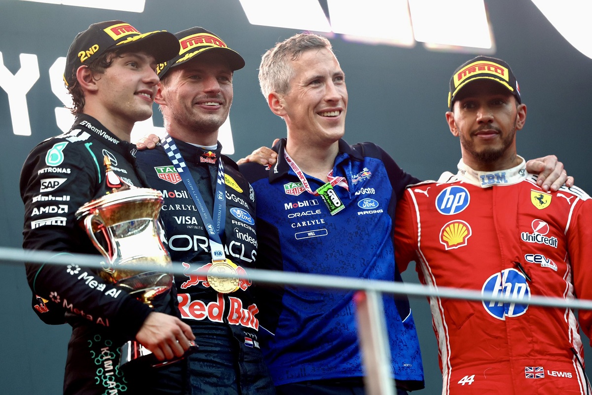 Verstappen y Hamilton estuvieron en el último podio de Sepang en 2017. (Bahrain International Circuit)